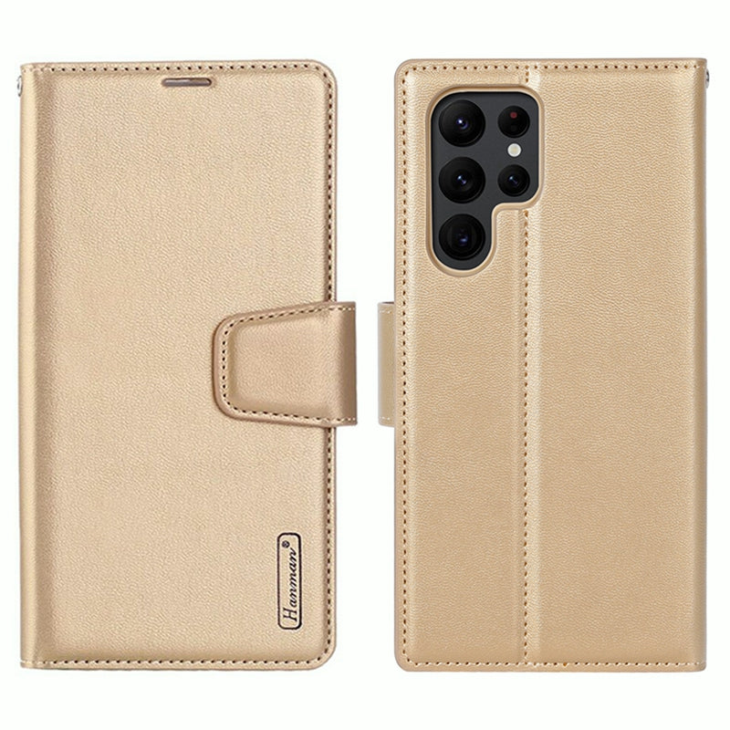 HANMAN Mill Series PU Leather Case for Samsung Galaxy S23 Ultra Magnetic Flip Stand Wallet Phone Cover HANMAN Mill Series PU Leather Case for Samsung Galaxy S23 Ultra Magnetic Flip Stand Wallet Phone Cover